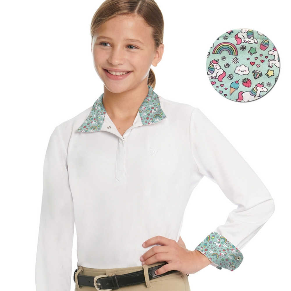Ovation Ellie Girl's Quarter Snap Show Shirt, Unicorn Sprinkles, Size Small